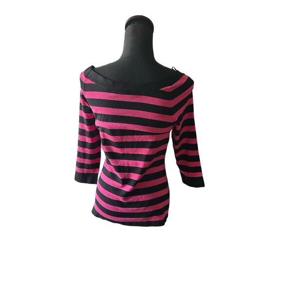 INC International Concepts Black & Pink Striped Tie Detail Blouse – Women’s - Picture 4 of 5